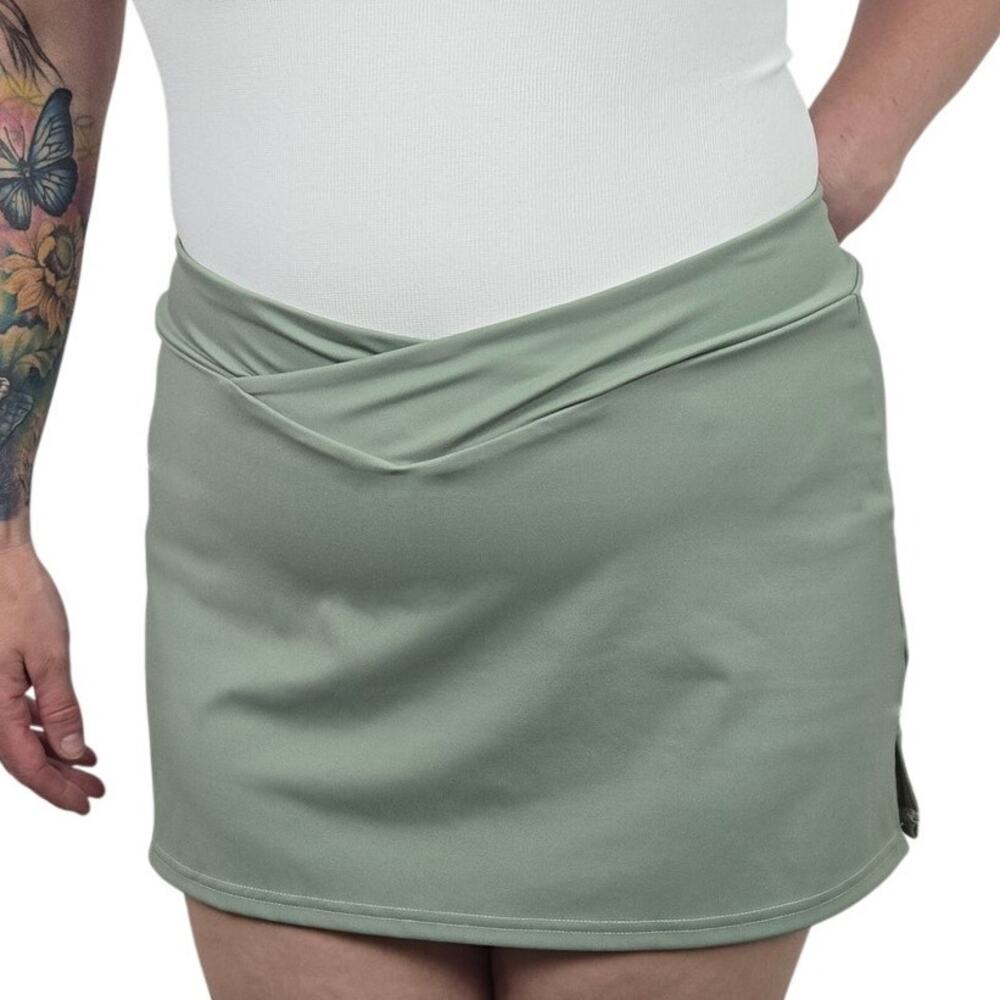 Medium Light Green High Waist Mini Yoga Skirt [OQQ6] - Picture 2 of 5